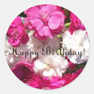 Carnations Birthday Stickers