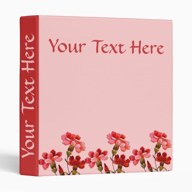 Carnations Customizable Binder (Front/Spine)