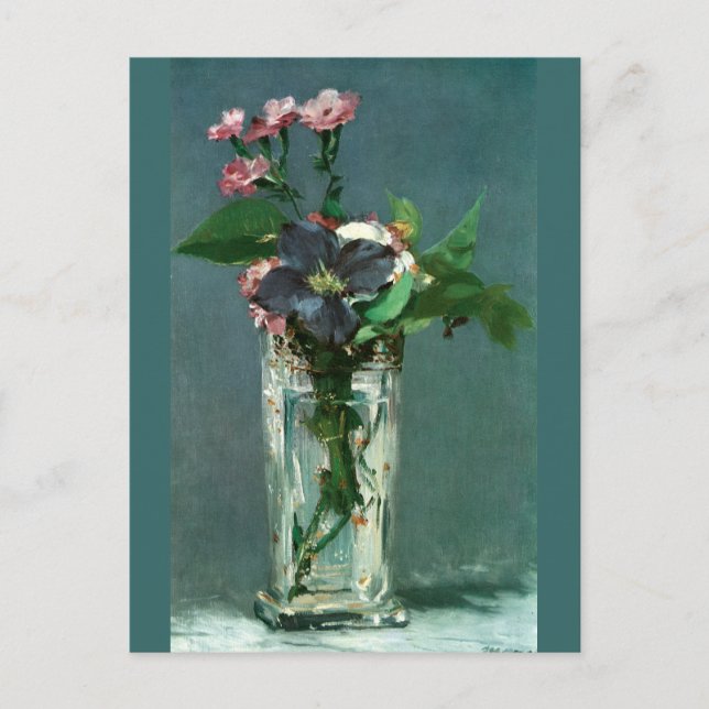 Carnations et clématites par Edouard Manet Carte P (Devant)