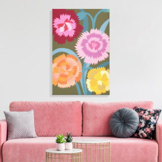 Carnations flowers canvas print