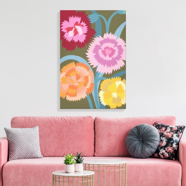Carnations flowers  canvas print (Insitu(LivingRoom))