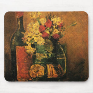 Carnations, Roses and a Bottle by Vincent van Gogh Mouse Pad