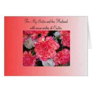 Carnations Sister And Husband Easter Card