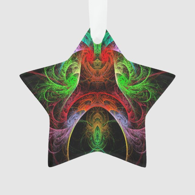 Carnaval Abstract Art Acrylic Star Ornament (Front)