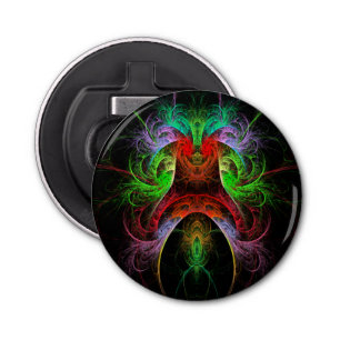 Carnaval Abstract Art Button Bottle Opener