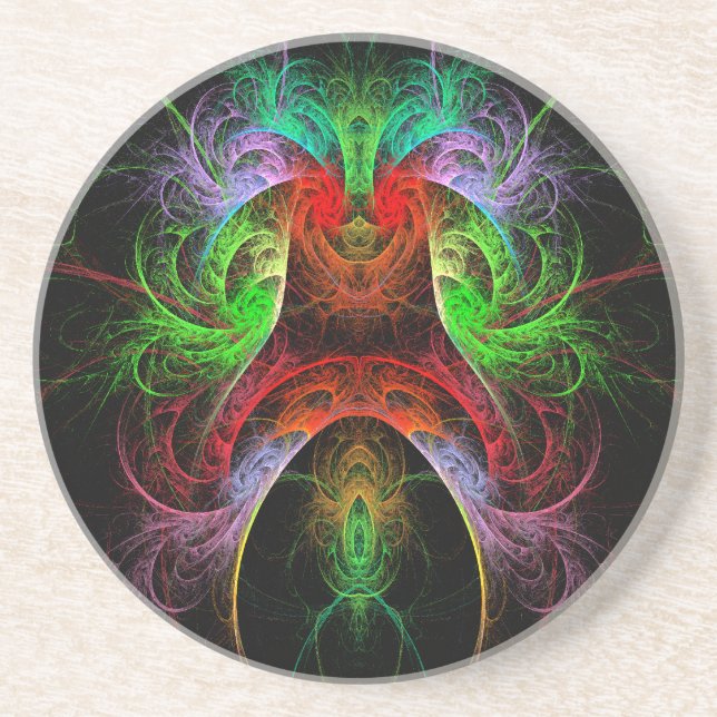 Carnaval Abstract Art Sandstone Coaster (Front)