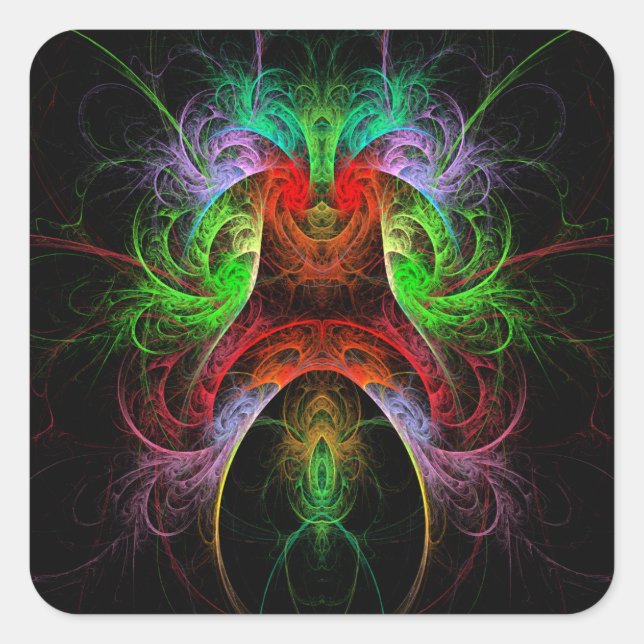 Carnaval Abstract Art Square Sticker (Front)