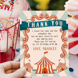 Carnaval Cirque Carte de remerciements d'anniversa