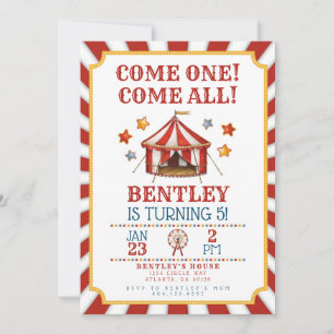 Carnaval de cirque Invitation d'anniversaire