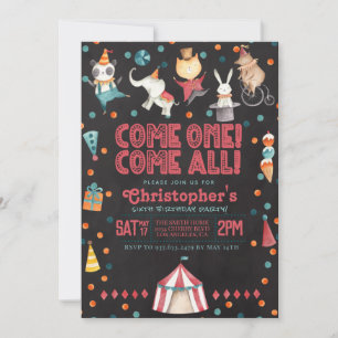 Carnaval de cirque Invitation de fête d'anniversai