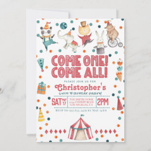 Carnaval de cirque Invitation de fête d'anniversai