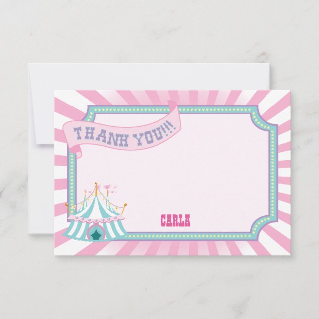 Carnaval en pastel, cartes de Merci (Devant)