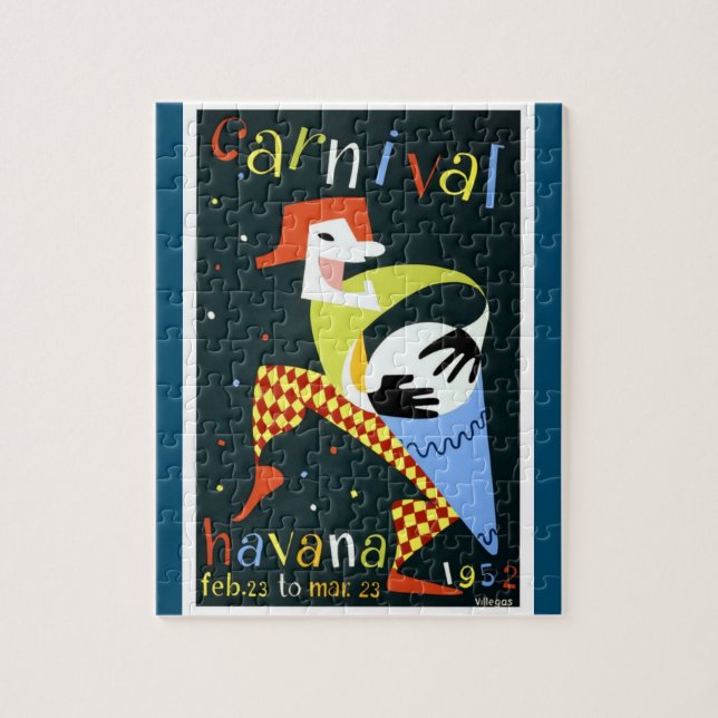 Carnaval Havana Vintage Cuba Travel Art Jigsaw Puzzle (Vertical)