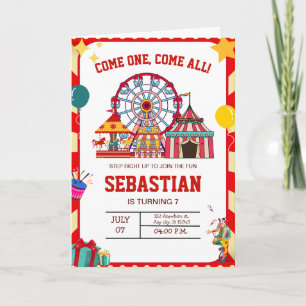Carnaval Invitation d'anniversaire, Boys Circus An