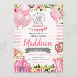 Carnaval Invitation d'anniversaire, Cirque Anniver