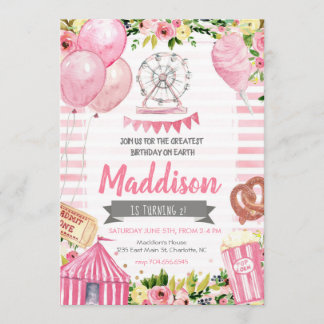 Carnaval Invitation d'anniversaire, Cirque Anniver