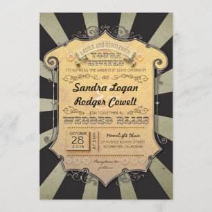 carnaval noir rayures invitations mariage