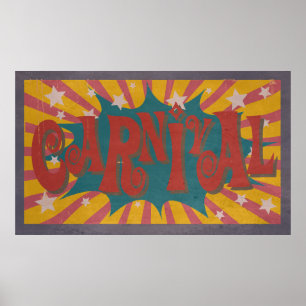 Carnaval poster vintage art rétro fun