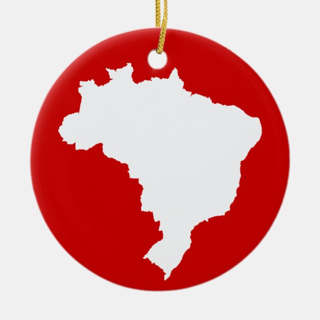 Carnaval Red Festive Brazil at Emporio Moffa Ceramic Ornament (Front)