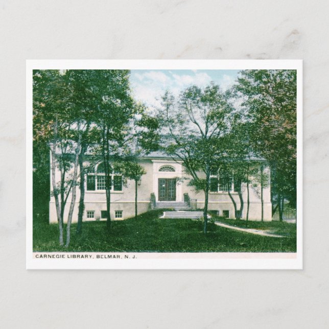 Carnegie Library, Belmar, NJ Vintage Postcard (Front)