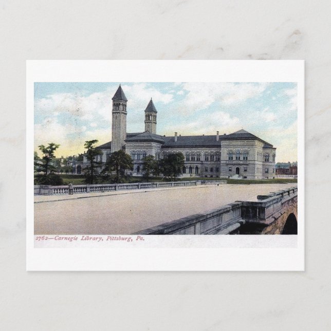 Carnegie Library, Pittsburgh, Pennsylvania Vintage Postcard (Front)