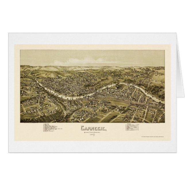 Carnegie, PA Panoramic Map - 1897 (Front Horizontal)