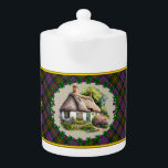 Carnegie Thatched Cottage & Tartan Personalized<br><div class="desc">What a fun way to brighten up your kitchen than with this colourful Carnegie thatched cottage and tartan teapot! Surrounded by thistle, the old Scottish phrase "Lang may yer lum reek" means "long may your chimney smoke". In other words, wishing someone a long and healthy life. Great for an anytime...</div>