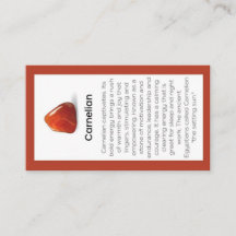 Carnelian Crystal Meaning Jewellery Display Card 