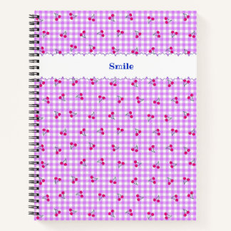 CARNET 名前　カスタマイズ　チェリー　チェック　ピンク    