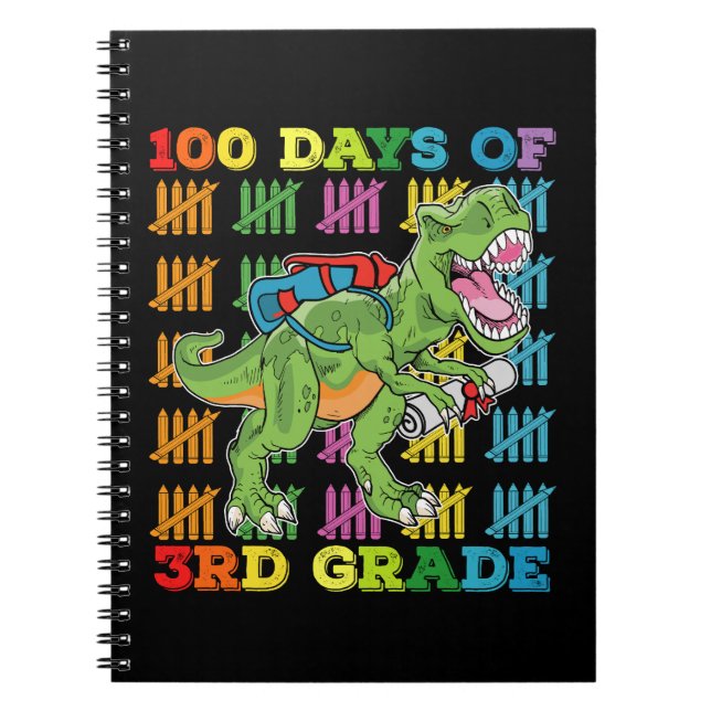 Carnet 100 Jours De 3E Année T Rex Dinosaur School (Devant)