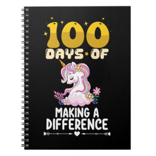 Carnet 100 jours d'école licorne qui fait une différence