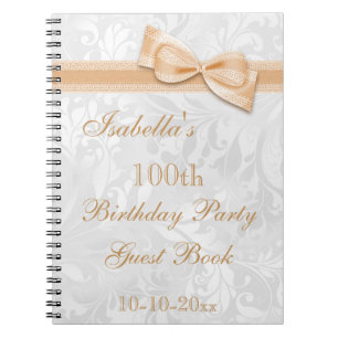 Carnet 100th Damassé et arc de fête d'anniversaire