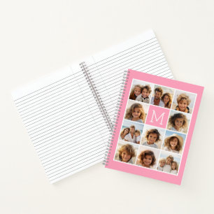 Carnet 11 Photo Collage Monogramme PEUT MODIFIER rose