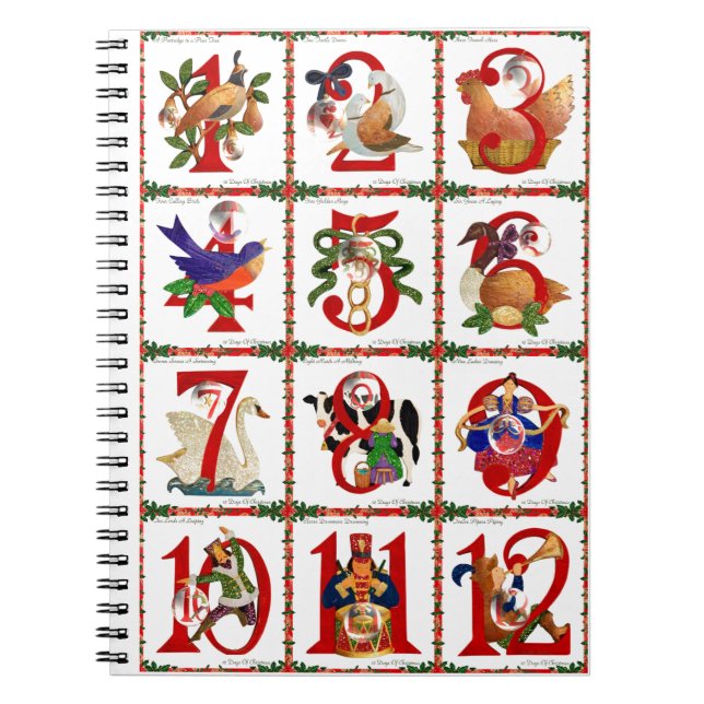 Carnet 12 Jours De Caillot De Noël Imprimer Cadeaux (Devant)