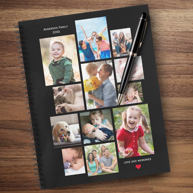 Carnet 12 Photo Collage de mémoire de famille avec coeur  (Créateur téléchargé)