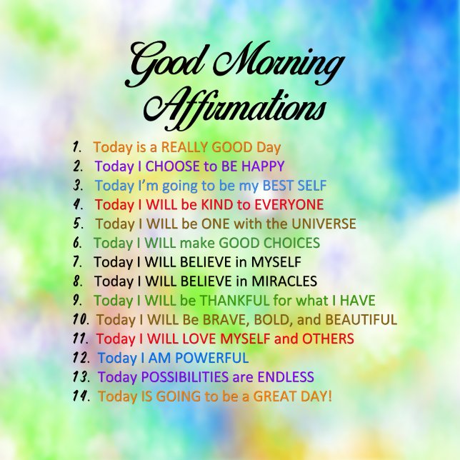 Carnet 14 Affirmations du bon matin (Créateur téléchargé)