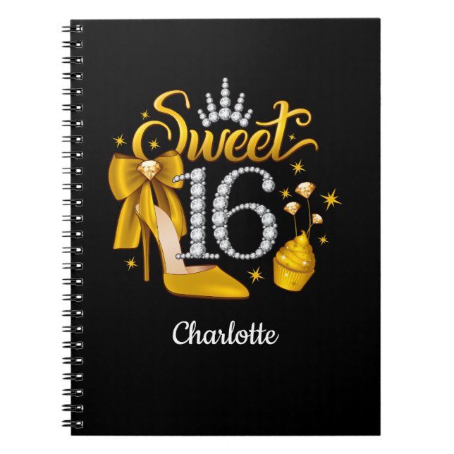 Carnet 16e anniversaire. Doux 16 fille (Devant)