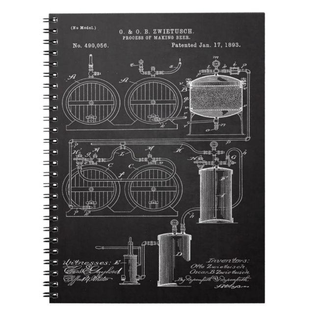 Carnet 1893 Création d'un brevet de bière (Devant)