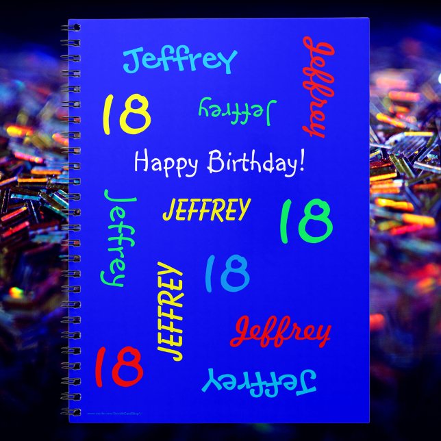 Carnet 18e Anniversaire de la fête Blue Guest Book, Répét (Créateur téléchargé)