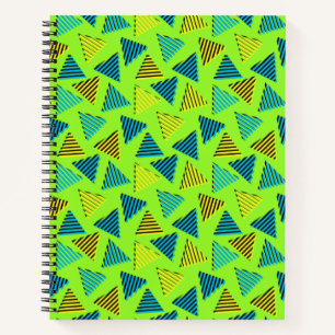 Carnet 1980/90 Retro Neon Green Triangles Motif