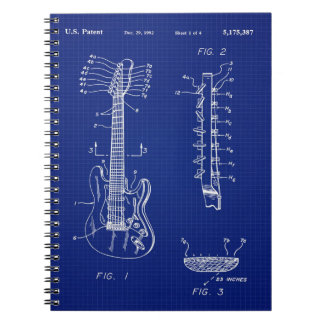 Carnet 1992 Guitare Blueprint -Cute Funny Music Lover Cad