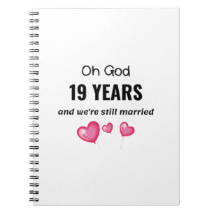Carnet 19th Wedding Anniversary Funny Gift for Him or Her