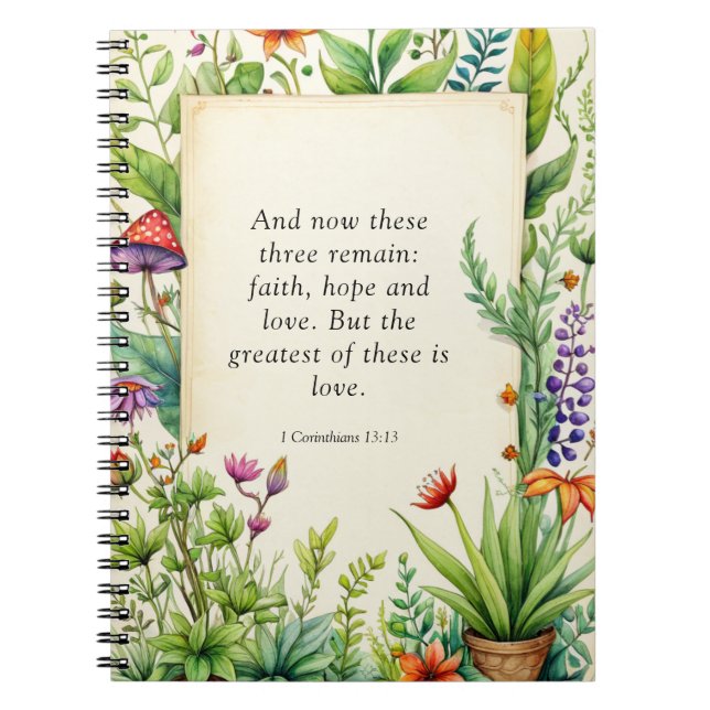 Carnet 1 Corinthiens 13:13 Bible chrétienne Verse (Devant)