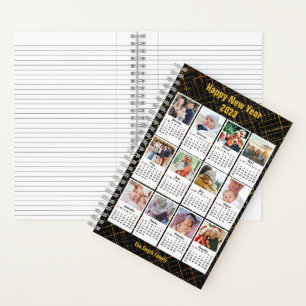 Carnet 2023 Calendrier Famille moderne 12 Photo Collage d