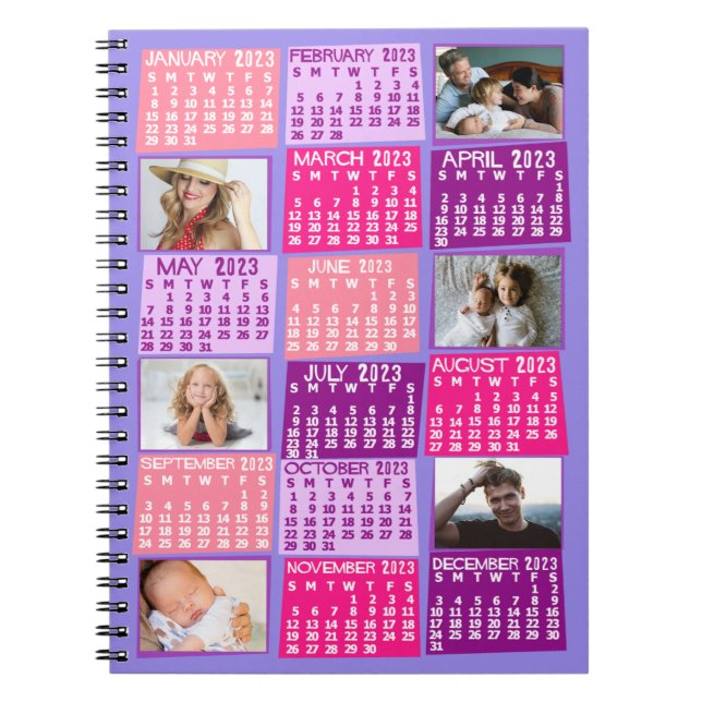 Carnet 2023 Calendrier mensuel Mod mignon 6 Collage photo (Devant)