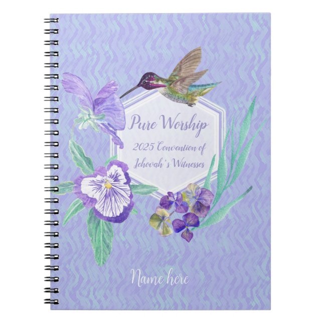 Carnet 2025 JW Convention hummingbird with name customize (Devant)