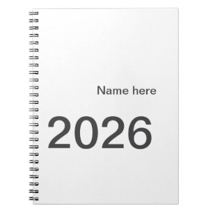 Carnet 2026 2027 2028 nom titre ici année lettre gras