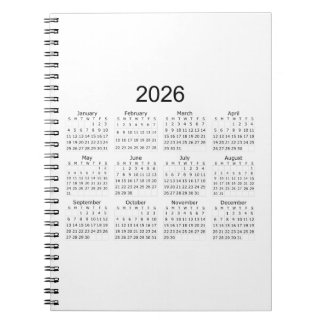 Carnet 2026 Simple Minimalist Calendar