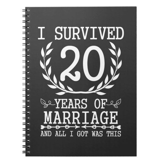 Carnet 20 ans mari femme 20e anniversaire Mariage (Devant)