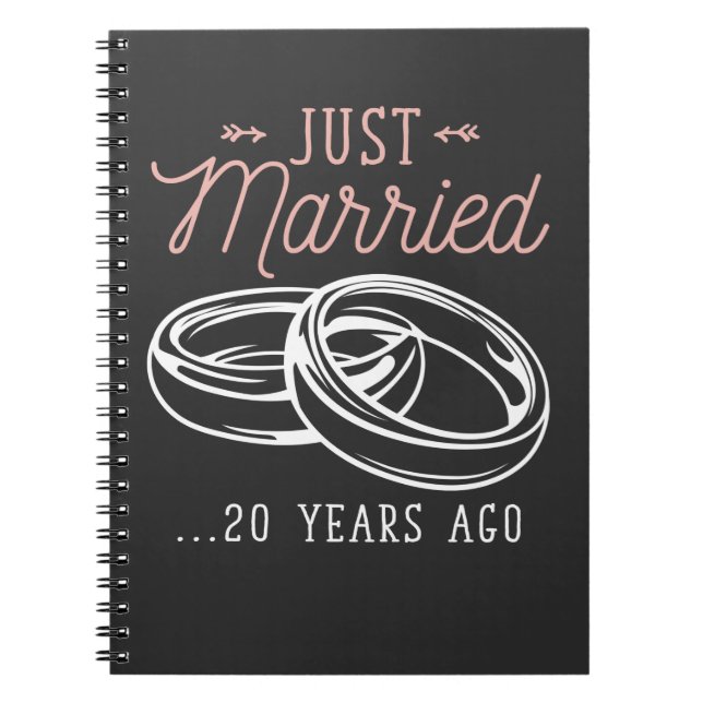 Carnet 20e anniversaire de Mariage 20 ans juste marié (Devant)